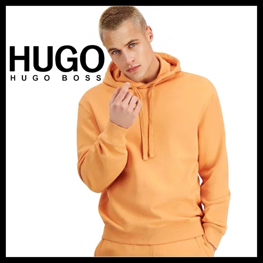 HUGO by Hugo Boss Men’s Dapo Hoody in Medium Orange Size (M)